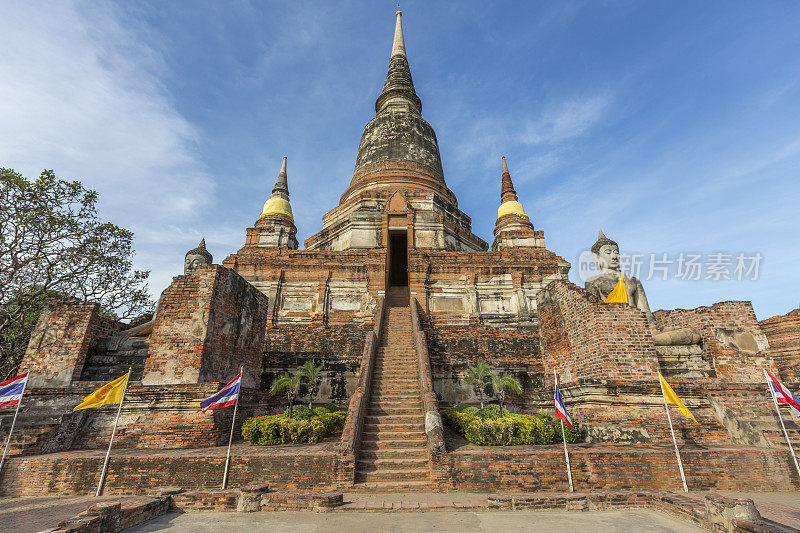 古老的著名寺庙，Wat Yai Chaimongkol，在泰国